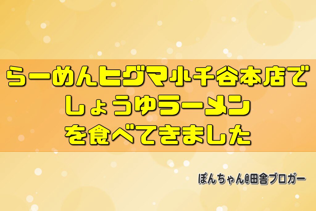 らーめんヒグマ小千谷本店でしょうゆラーメンを食べてきました