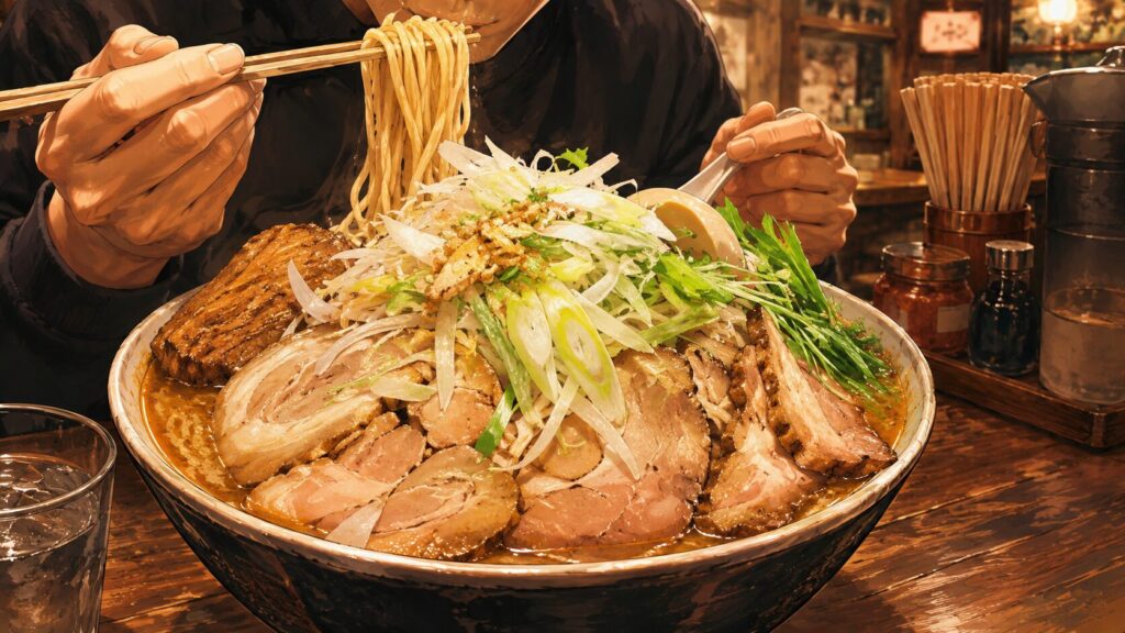 手打ち麺処 暁天でみそチャーシュー大盛りを食べてきました