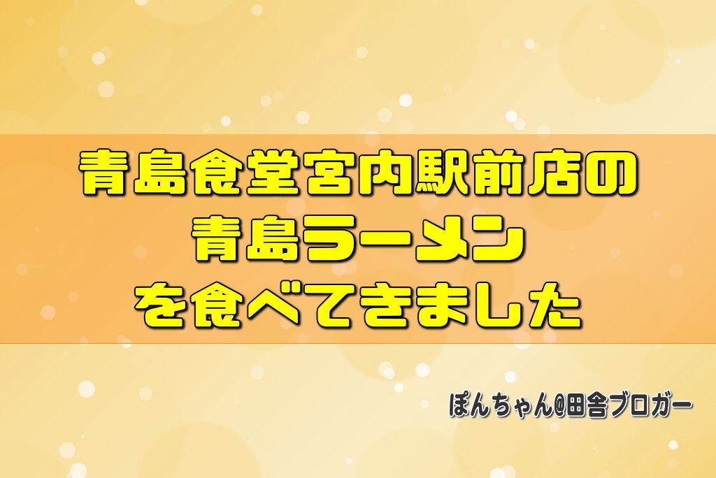 青島食堂宮内駅前店の青島ラーメンを食べてきました