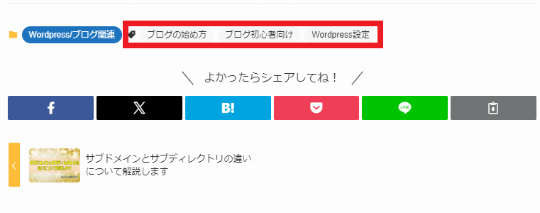タグ表示