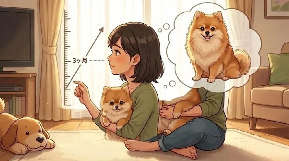 ポメラニアン3ヶ月体重から成犬時を予測
