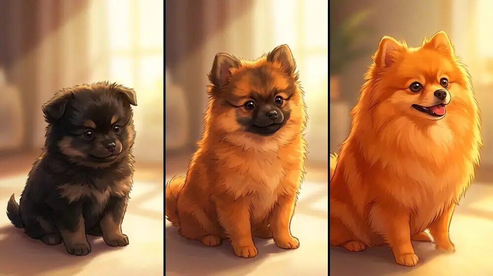 ポメラニアンのオレンジ毛色への変化過程