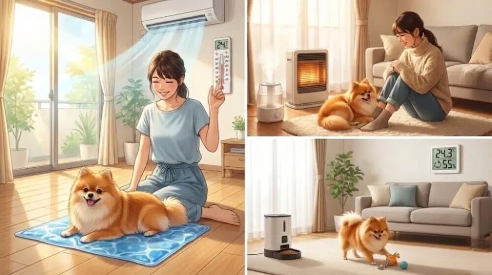 ポメラニアンの適温と湿度はこれ！夏冬のエアコン設定と留守番の最適解