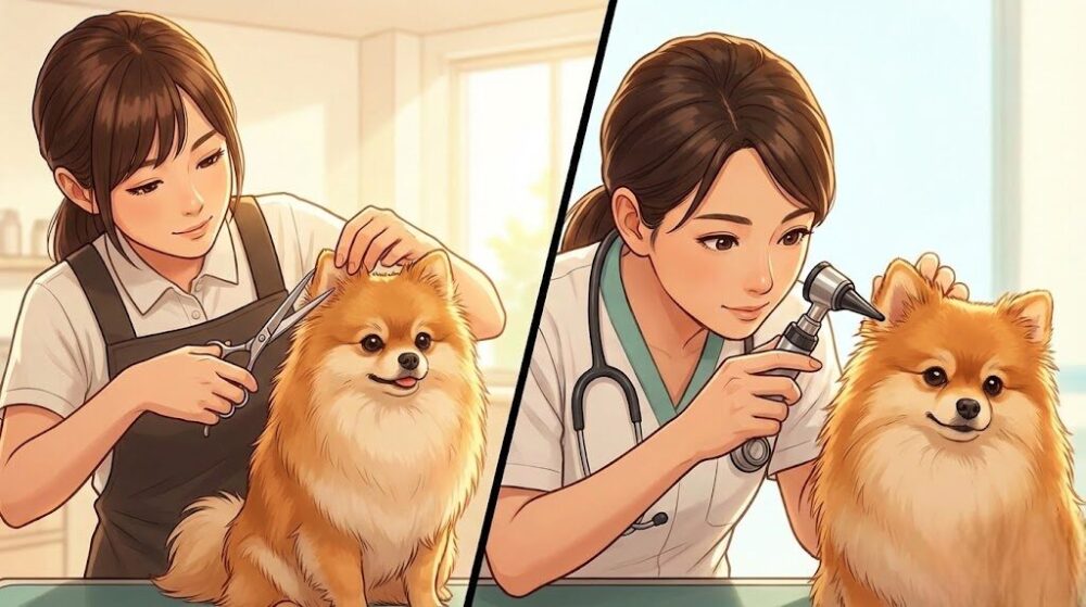 ポメラニアンの耳のカットや病気のケア