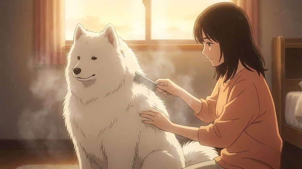 サモエドの匂いが臭い原因は？蒸れを防ぐブラッシング術を解説