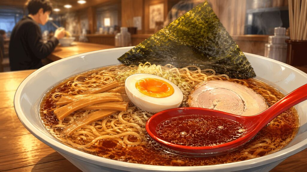 麺日和そらや下島店で醤油らーめん生姜醤油を食べてきました
